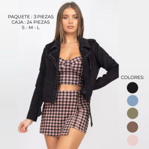 IRIS-HMJ20670 / CHAMARRA BIKER CON CINTURON / PAQUETE 3 PZAS: $384 C/PZA - PAQUETE 24 PZAS: $312 C/PZA