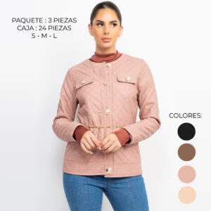 IRIS-HMJ20825 / CHAQUETA ACOLCHONADA CON BOTONES DORADOS / PAQUETE 3 PZAS: $430 C/PZA - PAQUETE 24 PZAS: $349 C/PZA