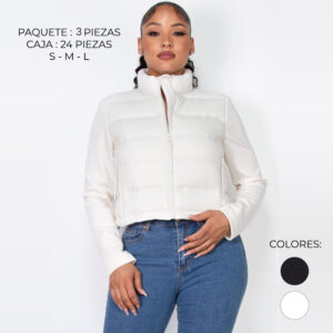 IRIS-IJ99385 / CHAMARRA CROP ACOLCHONADA / PAQUETE 3 PZAS: $393 C/PZA - PAQUETE 23 PZAS: $320 C/PZA