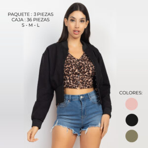 IRIS-SJ4098/ CHAMARRA CROP / PAQUETE 3 PZAS: $348 C/PZA - PAQUETE 36 PZAS: $283 C/PZA