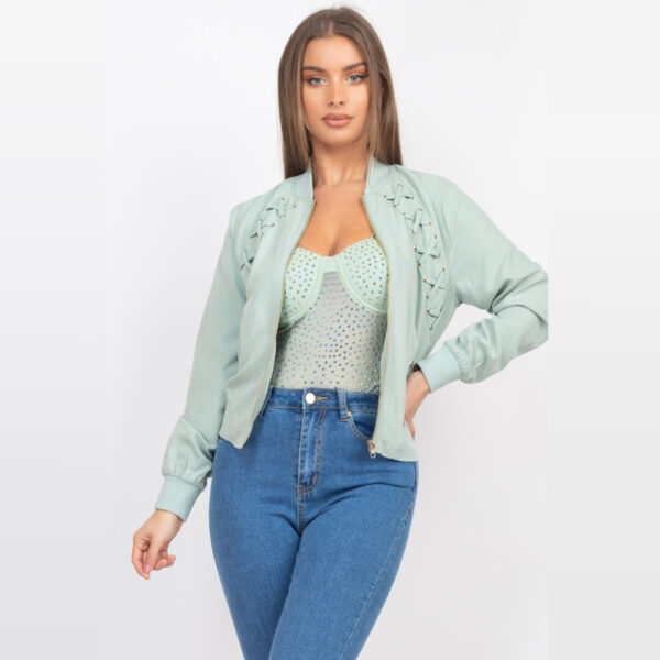 IRIS-HMJ20162A / CHAQUETA CROP CON DETALLE DE CORDONES / PAQUETE 6 PZAS: $311 C/PZA - PAQUETE 36 PZAS: $253 C/PZA - Imagen 2