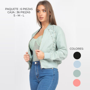 IRIS-HMJ20162A / CHAQUETA CROP CON DETALLE DE CORDONES / PAQUETE 6 PZAS: $311 C/PZA - PAQUETE 36 PZAS: $253 C/PZA
