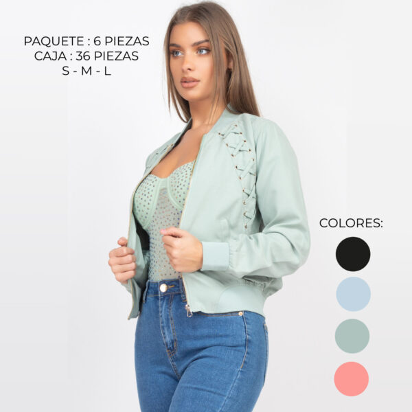 IRIS-HMJ20162A / CHAQUETA CROP CON DETALLE DE CORDONES / PAQUETE 6 PZAS: $311 C/PZA - PAQUETE 36 PZAS: $253 C/PZA