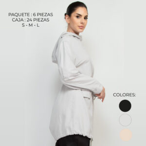IRIS-HMJ21264 / PARKA LIGERA CON CAPUCHA / PAQUETE 6 PZAS: $457 C/PZA - PAQUETE 24 PZAS: $372 C/PZA