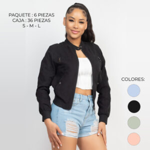 IRIS-IJ2615 / CHAMARRA ESTILO BOMBER / PAQUETE 6 PZAS: $311 C/PZA - PAQUETE 36 PZAS: $253 C/PZA