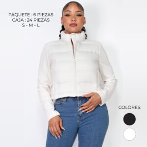 IRIS-IJ99385 / CHAMARRA CROP ACOLCHONADA / PAQUETE 6  PZAS: $393 C/PZA - PAQUETE 23 PZAS: $320 C/PZA