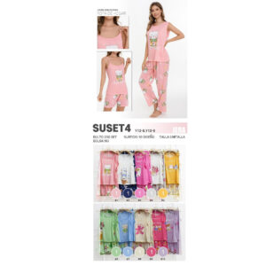 JERA-SUSET4 / PIJAMA DE 4 PIEZAS / PAQUETE 10 PZAS: $86 C/PZA - PAQUETE 100 PZAS: $82 C/PZA