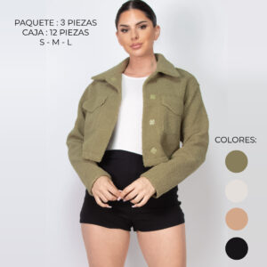 IRIS-HMJ21304 / CHAMARRA CORTA DE BORREGO / PAQUETE 3 PZAS: $430 C/PZA - PAQUETE 12PZAS: $349 C/PZA