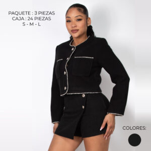 IRIS-BJ07398 / SACO CORTO CON BOLSA / PAQUETE 3 PZAS: $457 C/PZA - PAQUETE 24 PZAS: $372 C/PZA