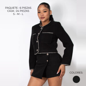 IRIS-BJ07398 / SACO CORTO CON BOLSA / PAQUETE 6 PZAS: $457 C/PZA - PAQUETE 24 PZAS: $372 C/PZA