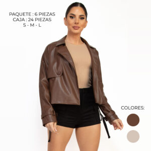 IRIS-HMJ21401 / CHAQUETA CORTA CON BOTON DECORATIVO /  PAQUETE 6 PZAS: $393 C/PZA - PAQUETE 24 PZAS: $320 C/PZA