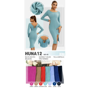 JERA-HUNA12 / VESTIDO CON MANGAS Y ABERTURA / PAQUETE 10 PZAS: $57 C/PZA - PAQUETE 100 PZAS: $54