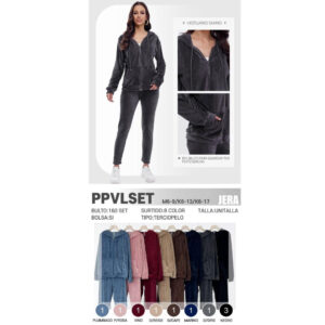 JERA-PPVLSET / CONJUNTO DE PANTS TERCIOPELO / PAQUETE 10 PZAS: $136 C/PZA - PAQUETE 100 PZAS: $128 C/PZA