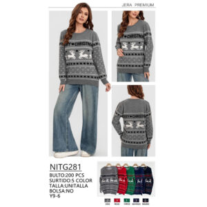 JERA-NITG281/ SUETER NAVIDEÑO / PAQUETE 10 PZAS: $136 C/PZA - PAQUETE 100 PZAS: $128 C/PZA